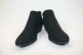 NIB Style &amp; Co Black Faux Suede Side Zip Bootie Stacked Heel Sz 6 M  - $46.54