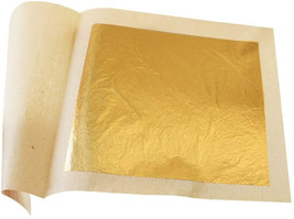 Edible Gold Leaf Sheets 30pc M-Size 24 Karat 1.2&quot; X 1.2&quot; Genuine for Cooking - £15.17 GBP