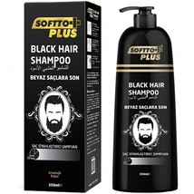 Softto Plus Grey Coverage Black Hair Shampoo 12 oz - 350ml Natural - £30.07 GBP
