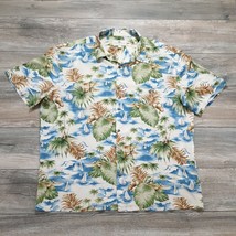 Island Shores Mens 2XL Short Sleeve Shirt Tropical Island Print Hawaiian Party - £12.93 GBP