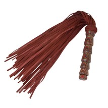 Real Cow Leather Spanking Flogger Handmade  50 Tails Wooden Handle Whip ... - £19.28 GBP