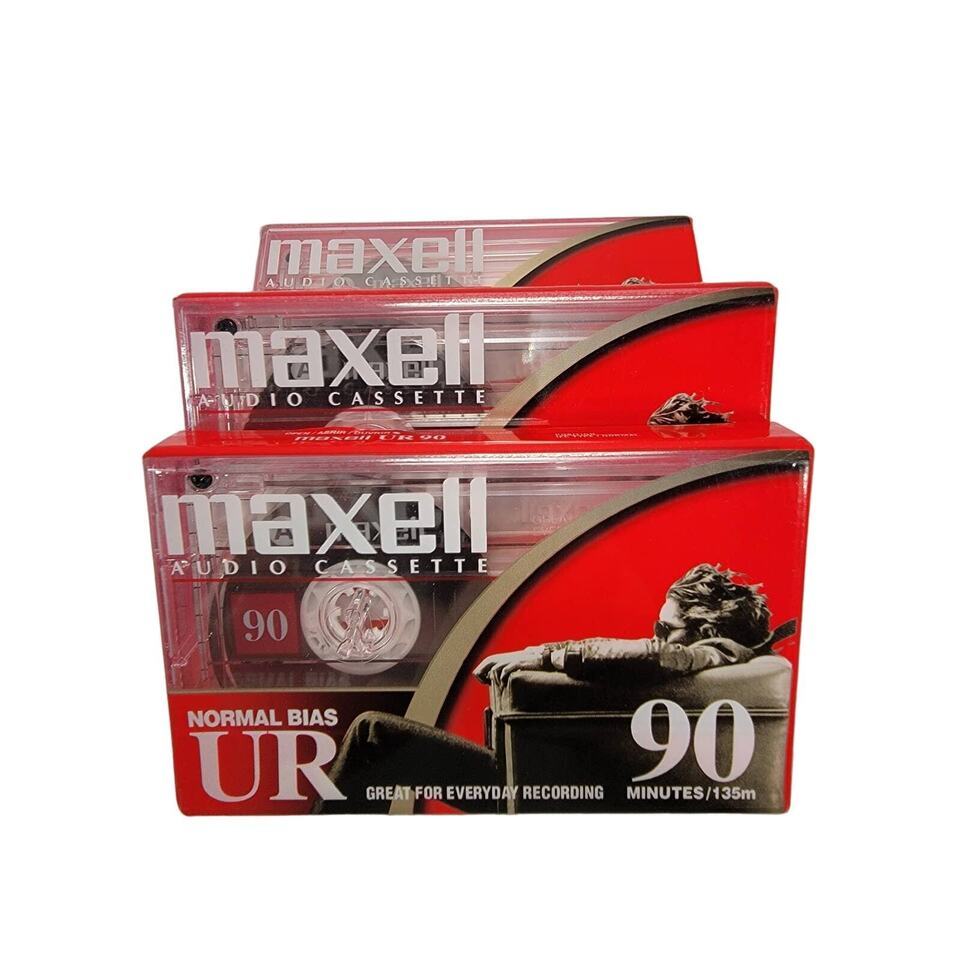 3 MAXELL UR 90 Min Blank Audio Normal Bias Cassette Tape **New Factory S... - $8.99