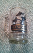 000 Vintage Seaworld Shamu Beer Mug Clear Glass GOld Black Letters Dolphins - $242.13 MXN