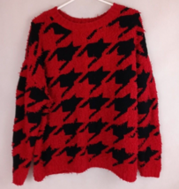 EST. 1946 Women&#39;s Red &amp; Black Fuzzy Sweater Plus Size 18/20W - £12.72 GBP