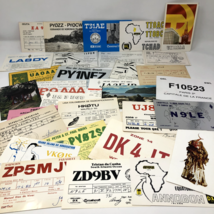 Lot of 25+ Vintage Amatuer Ham Radio QSO Confirmation Cards Brazil, France, USA - £28.81 GBP