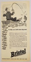 1945 Print Ad Bristol Fishing Rods Man Catches Fish Horton Mfg Bristol,CT - £6.65 GBP