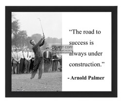 Arnold Palmer &quot;The Road To Success Under Construction&quot; Quote 8X10 Framed Photo - £15.84 GBP