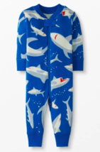 NWT Hanna Andersson Blue Swimming Sharks Zip Sleeper Cotton Pajamas 18-2... - £18.12 GBP