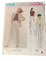 Vogue Calvin Klein Pattern 1885 Womens Jacket Pants &amp; Shirt Sewing Patte... - £10.39 GBP