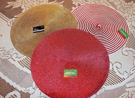 15” Round Metallic Placemats / Doilies – 6 Red - £7.96 GBP