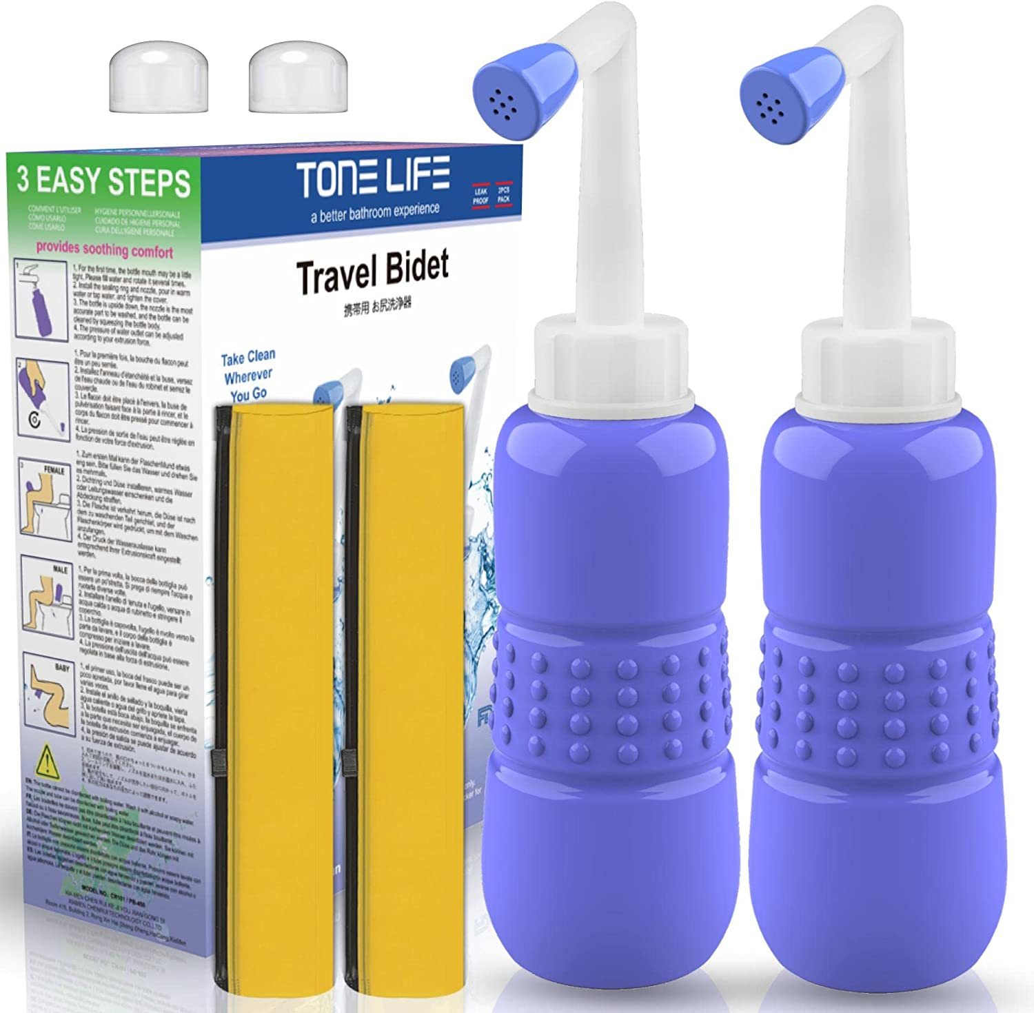 2Pcs-Pack Portable Bidet For Toilet - 450Ml Travel Bidet -, With Storage... - $33.99