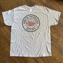NEW Coors Light Mens Mountain "Born in the Rockies" Logo Light Gray T-Shirt XL - £15.78 GBP