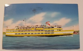 Chrome photo print postcard Wilson Line Ship  Ss Mount Vernon Divided back - £4.35 GBP