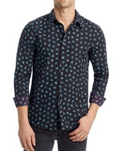 Ps Paul Smith Mens Organic Cotton Long Sleeve Tailored Fit Shirt Black-Large - $79.00