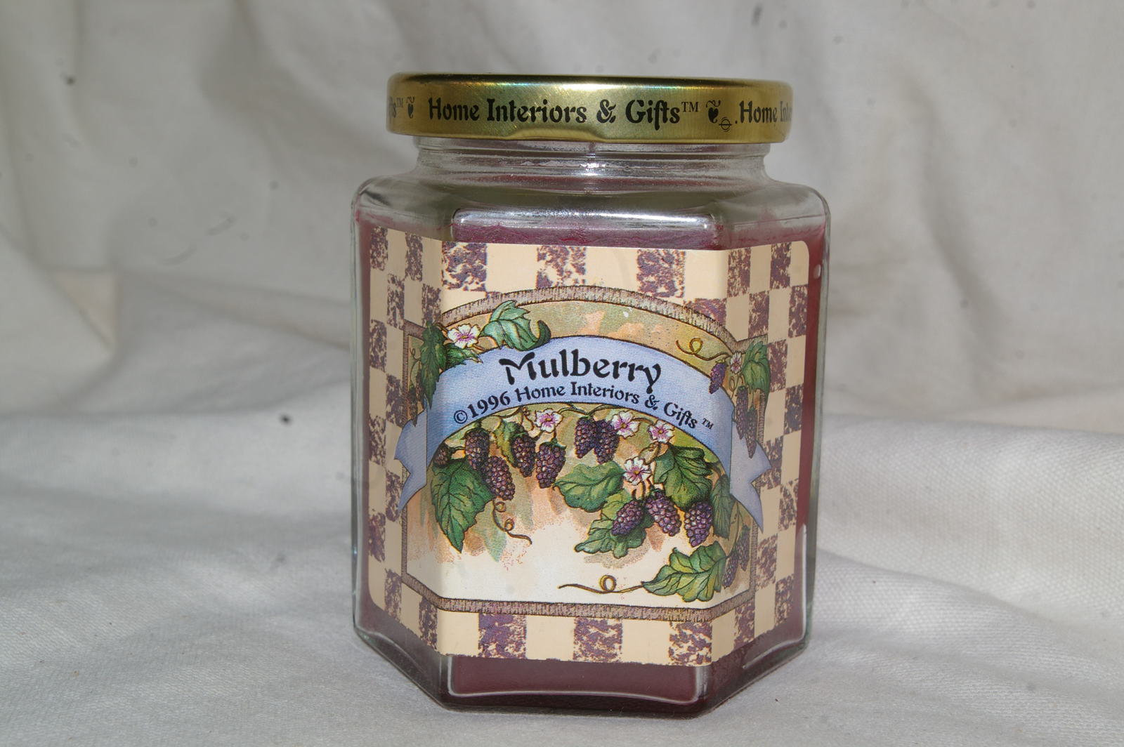 Primary image for Home Interiors Candle in Jar CIJ - Mulberry - Jar Candle New Homco