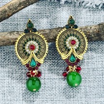 women&#39;s ethnic storm West Asian earrings with exaggerated palace style, ... - £12.62 GBP