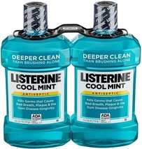 LISTERINE Ultraclean Mouthwash 1.5 L Cool MINT 50.72 Oz - Pack of 2 - £21.29 GBP