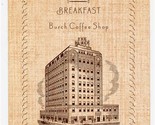 Burch Hotel Coffee Shop Breakfast Menu Breckenridge Texas 1950&#39;s Skyscraper - $87.12