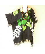KB445 Purple Batik Kimono Plus VNeck Caftan Kaftan Tunic Blouse Top - up... - $24.90
