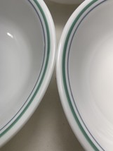 6 Corelle COUNTRY COTTAGE 6 1/4&quot; Soup Cereal Bowls Green Blue + 4 Lids, ... - €23,98 EUR