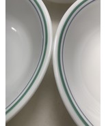 6 Corelle COUNTRY COTTAGE 6 1/4&quot; Soup Cereal Bowls Green Blue + 4 Lids, ... - $28.22