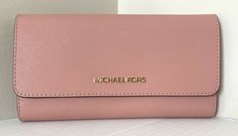 Michael Kors LG Trifold wallet Leather Sunset Rose NWT $228 Pink 35S8GTVF7L FS - £74.30 GBP