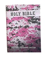 ESV Holy Bible Military Challenge Edition Pink Camouflage Paperback 4.5”... - $21.44