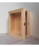Deep Unfinished wood Shadow Box Glass door 8" x 10" x 4" INSIDE DIMENSIONS - $53.38