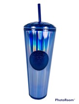 Starbucks Periwinkle Kaleidoscope Iridescent Dome Lid Venti 24oz Tumbler... - $11.39