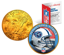 TENNESSEE TITANS NFL 24K Gold Plated IKE Dollar US Coin OFFICIALLY LICENSED - $12.95