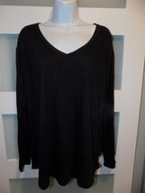 SO V-Neck Black Luxe LS Shirt Size XXL Women's NEW - $15.20