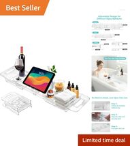 Expandable Bathtub Tray Caddy - Foldable Clear Bath Organizer for Spa Re... - $66.28