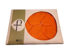 Vintage Irish Linen 4 Placemats &amp; Napkins Orange, Fall Autumn Thanksgiving - £15.17 GBP