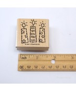 Tags &amp; More Christmas 2001 Stampin up! 1 3/4&quot; Rubber Stamp  wood mounted... - £1.56 GBP