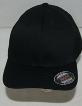 Flexfit Black 6277 Twill Hat L XL Permacurv Visor Silver Undervisor Fitted - £9.01 GBP
