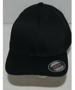 Flexfit Black 6277 Twill Hat L XL Permacurv Visor Silver Undervisor Fitted - £9.18 GBP