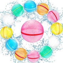 12pack Reusable Water Balloons Easy Quick Fill Self Sealing Water Bombs Splash B - £36.69 GBP