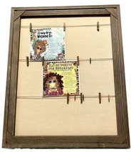 23x27 Photo Message Display Board With Clips Wire Country Chic Barnwood ... - $20.00