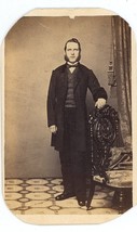 Antique CDV Circa 1870s Stadtfeld Handsome Tall Man With Mutton Chops New York - £9.73 GBP