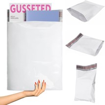 White Gusseted Poly Mailers 13x16x4 Poly Shipping Bags Clothing 2.5 Mil 500ct - £94.81 GBP