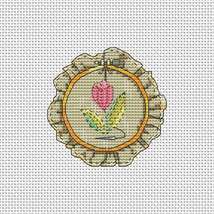 Flower Hoop cross stitch floral bouquet pattern pdf - Vase embroidery flowers  - £2.29 GBP