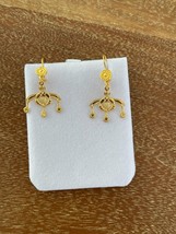 Women&#39;s Earrings 14k Yellow Gold Double Bee of Malia Greek Ancient Jewelry - £431.70 GBP