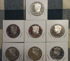 7 Coins 1992 1993 1994 1995 1996 1997 1998 S Silver PROOF Kennedy Half Dollars - $139.00