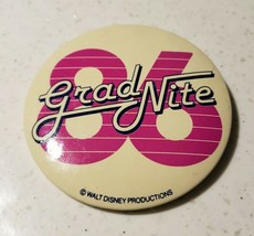 Vintage 1986 Disney World Grad Nite 86 Button Pin Graduation  - $9.06