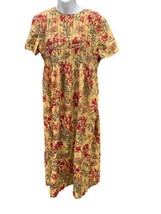 Vintage Positive Attitude Dress 90s Prairie Granny Floral linen Cottage Core P6 - £12.45 GBP