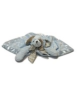 Bearington Baby Blue Brown Puppy Dog Lovey Security Blanket Plush Satin - £17.70 GBP