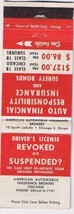 Matchbook Cover American Automobile Insurance Brokers Chicago Illinois - £2.25 GBP