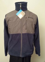 Columbia Full Zip Fleece Jacket Men Size M Overlaid Upper Part and Shoulders - £43.69 GBP