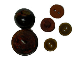 Lot 6 Miscellaneous Brown Apple Juice Bakelite Buttons - $29.70