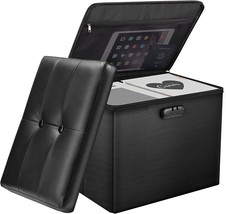 Tamfile Ottoman With Storage, Fireproof Safe Folding Ottoman For Documents, - £34.45 GBP